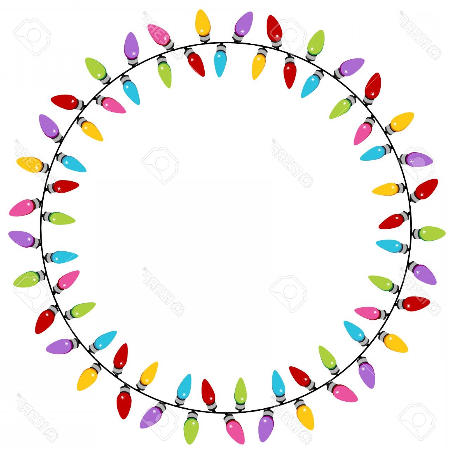 1560x1560 Christmas Lights Clipart Vector Catamart