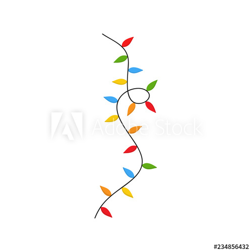 500x500 Christmas Lights On String Vector Illustration Icon Xmas, Festive