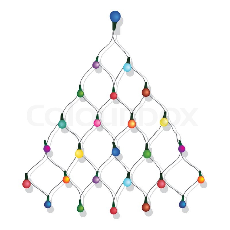 800x800 Christmas Tree Garland Lights String Stock Vector Colourbox