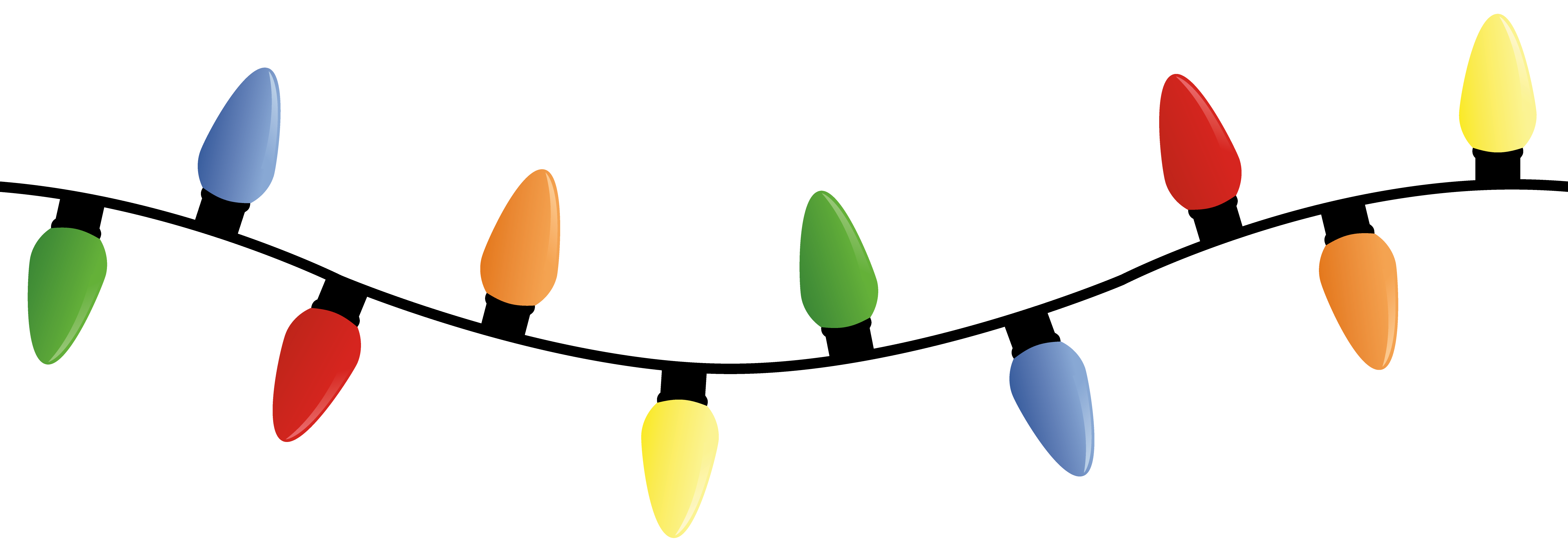 5408x1900 String Of Christmas Lights Vector Whole Out Xmas Clipart Partial