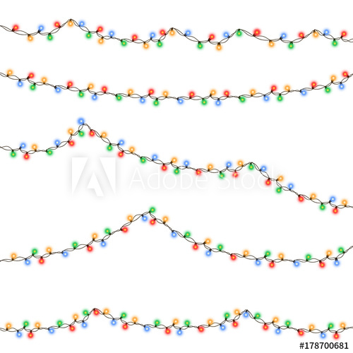 500x500 String Purple Garland Isolated On White Background Vector