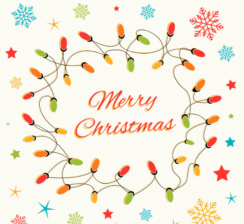 800x736 Cartoon Christmas Lights String Vector Material Over Millions