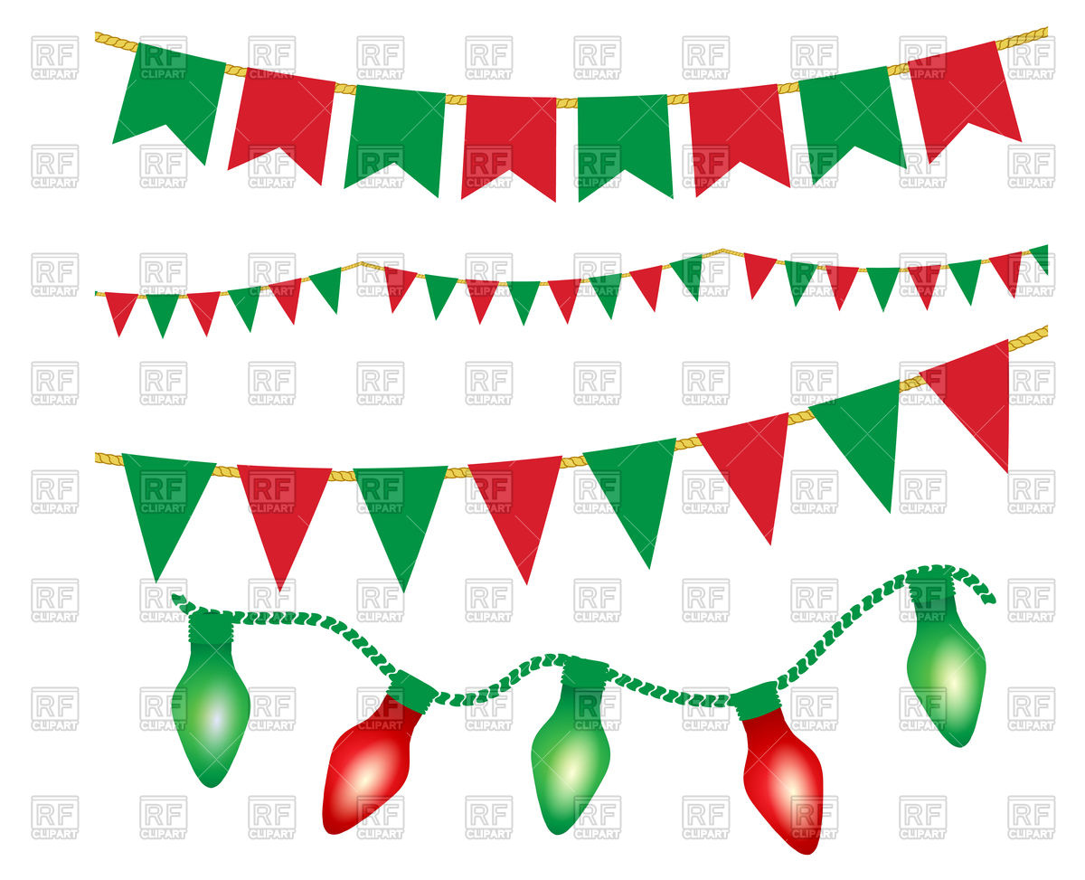 1200x973 Christmas Lights Ans Party Buntings Vector Image Of Design
