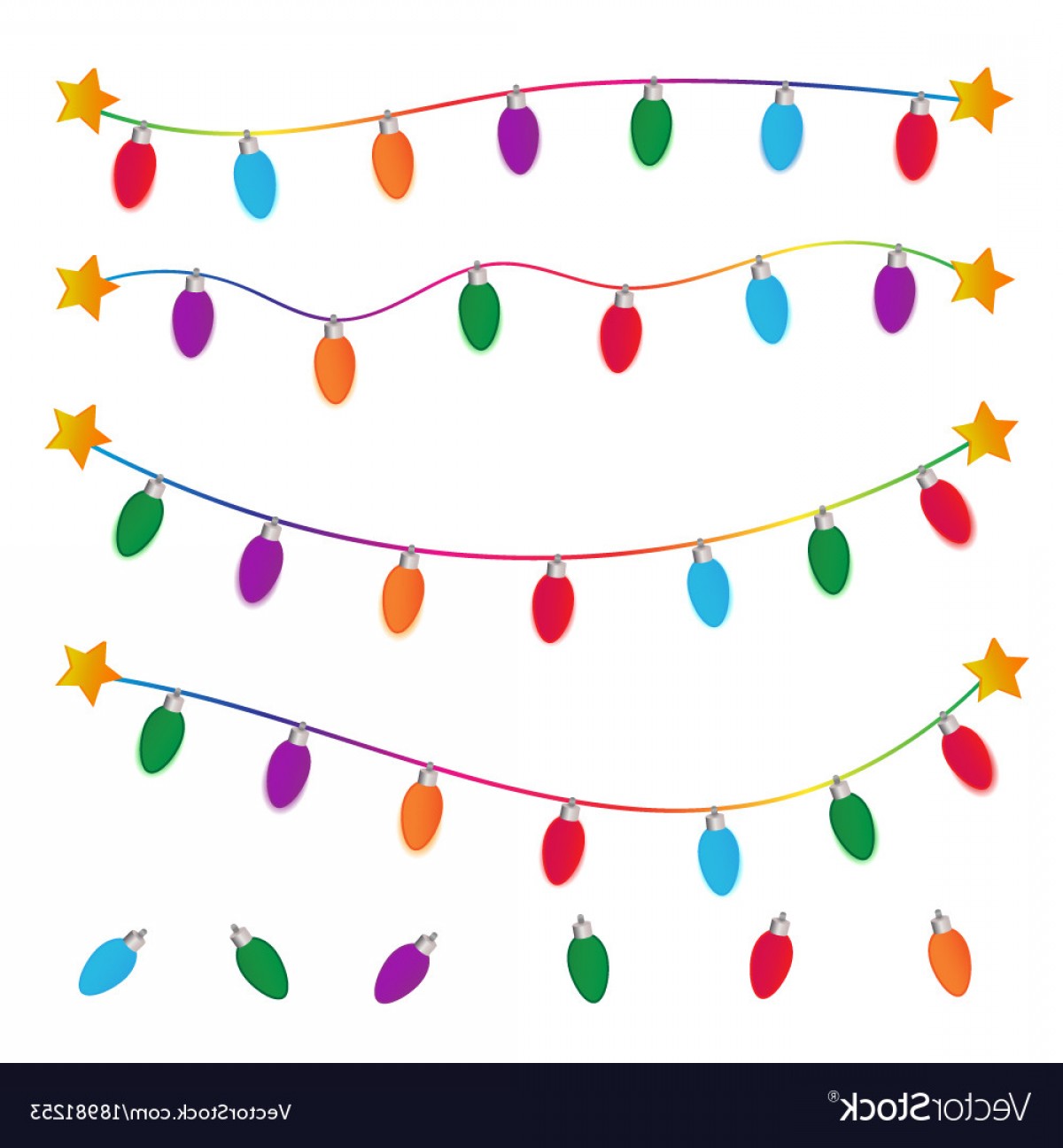 1200x1296 White Christmas Lights Vector Art Wallkeeper