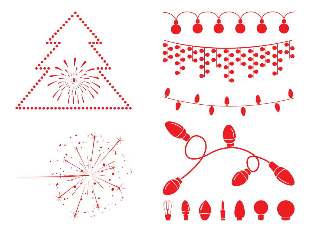 1024x765 Christmas Lights And Decorations Vector Art Graphics
