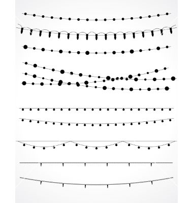 380x400 Christmas Lights Vector Garlands