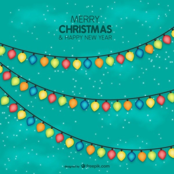 600x600 Colorful Christmas Lights Vector Free Vectors