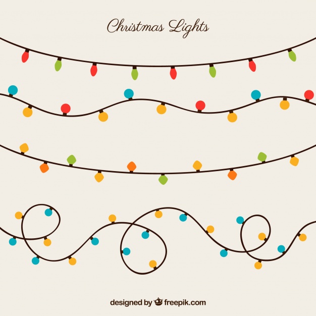 626x626 Colorful Pack Of Flat Christmas Lights Vector Free Download