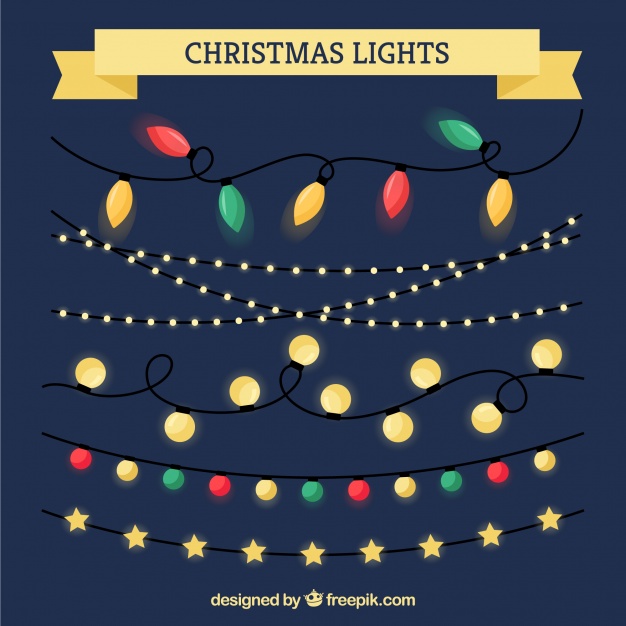 626x626 Flat Christmas Lights Vector Free Download