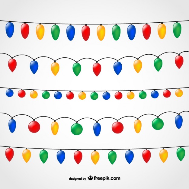 626x626 String Of Christmas Lights Vector Free Download