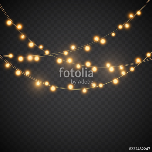 500x500 Yellow Christmas Lights, Vector Garland Illustration Stock Image