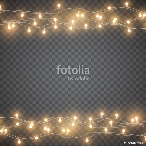 500x500 Yellow Garlands On Simple Background, Christmas Lights, Vector