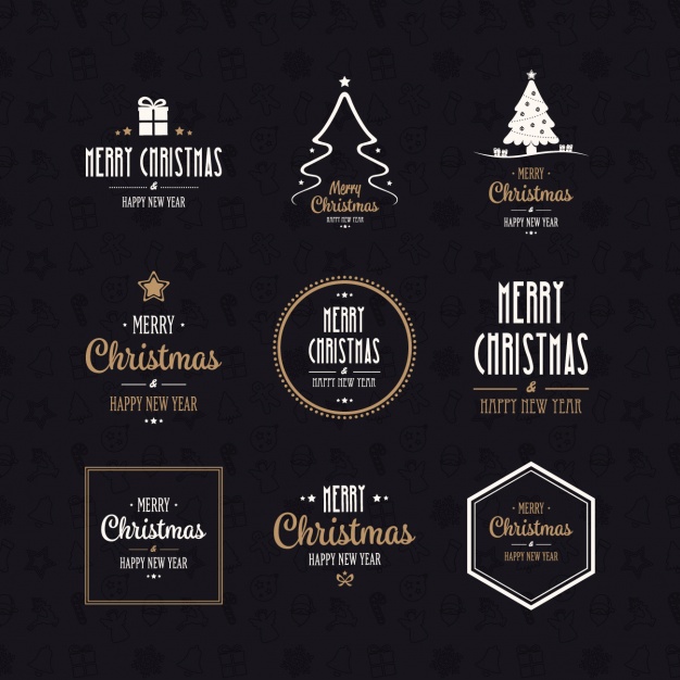 626x626 Christmas Logos Collection Vector Free Download