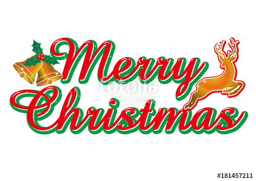 500x354 Cursive Merry Christmas Logo With Illustration Of Bell