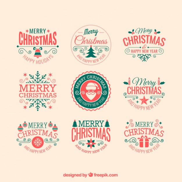 626x626 Retro Christmas Badges Vector Free Download