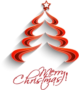 264x300 Cute Red Merry Christmas Tree Logo Vector