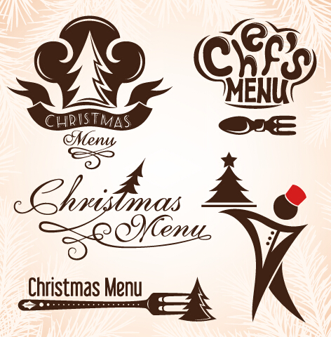 472x480 Christmas Menu Design Elements Vector Set