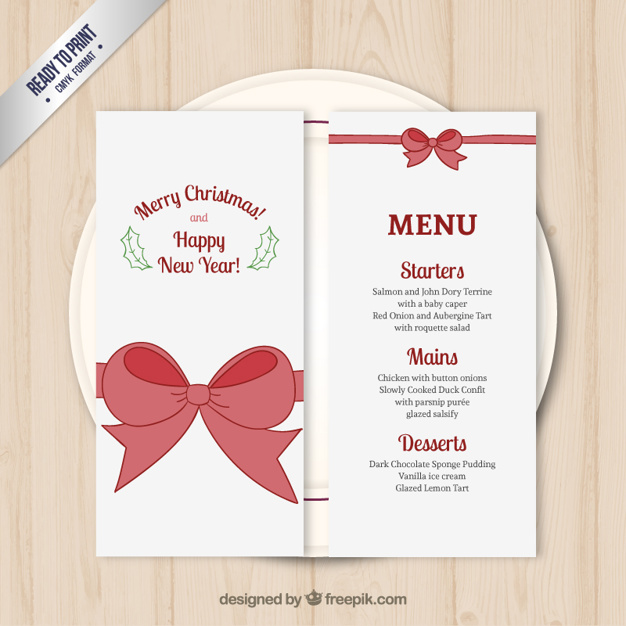 626x626 Christmas Menu Template Vector Free Download