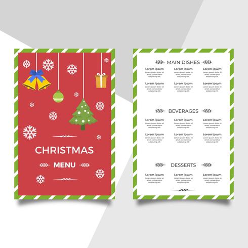 490x490 Flat Christmas Dinner Menu Template Vector