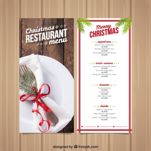 626x626 Restaurant Christmas Menu Vector Free Download