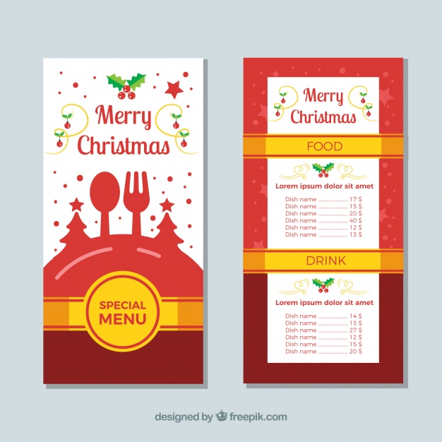 626x626 Retro Christmas Menu Vector Free Download