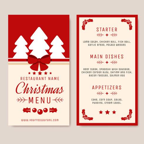 490x490 Christmas Dinner Menu Vector