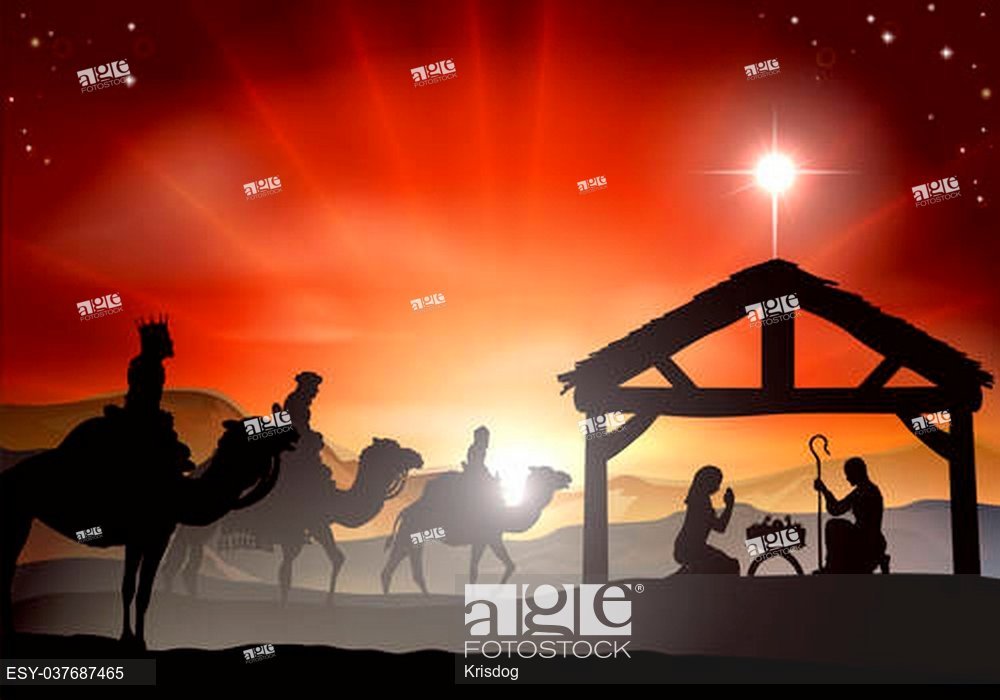 1000x700 Christmas Nativity Scene With Baby Jesus In The Manger