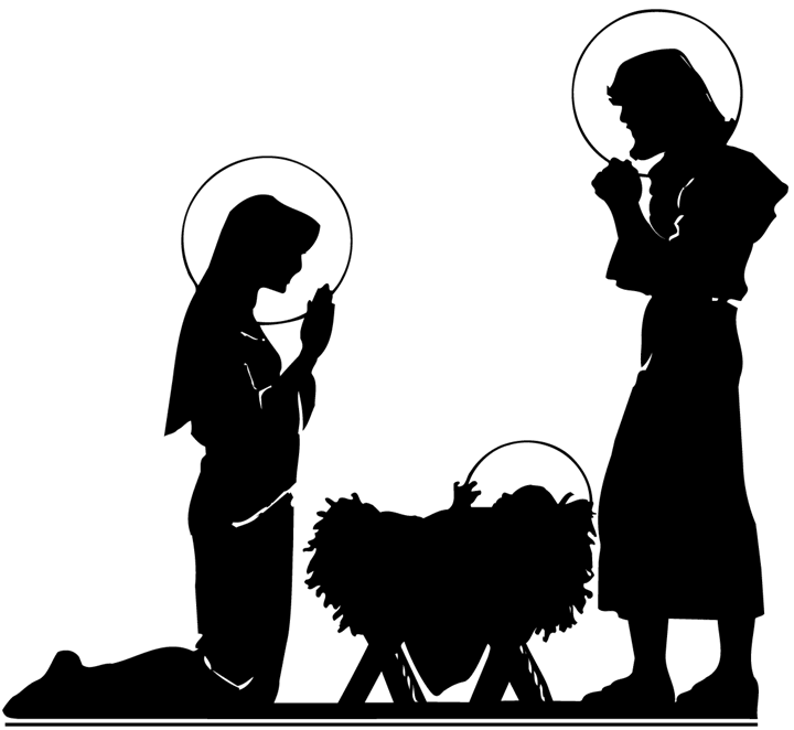720x662 Christmas Nativity Vector Download Black And White Png Files, Free