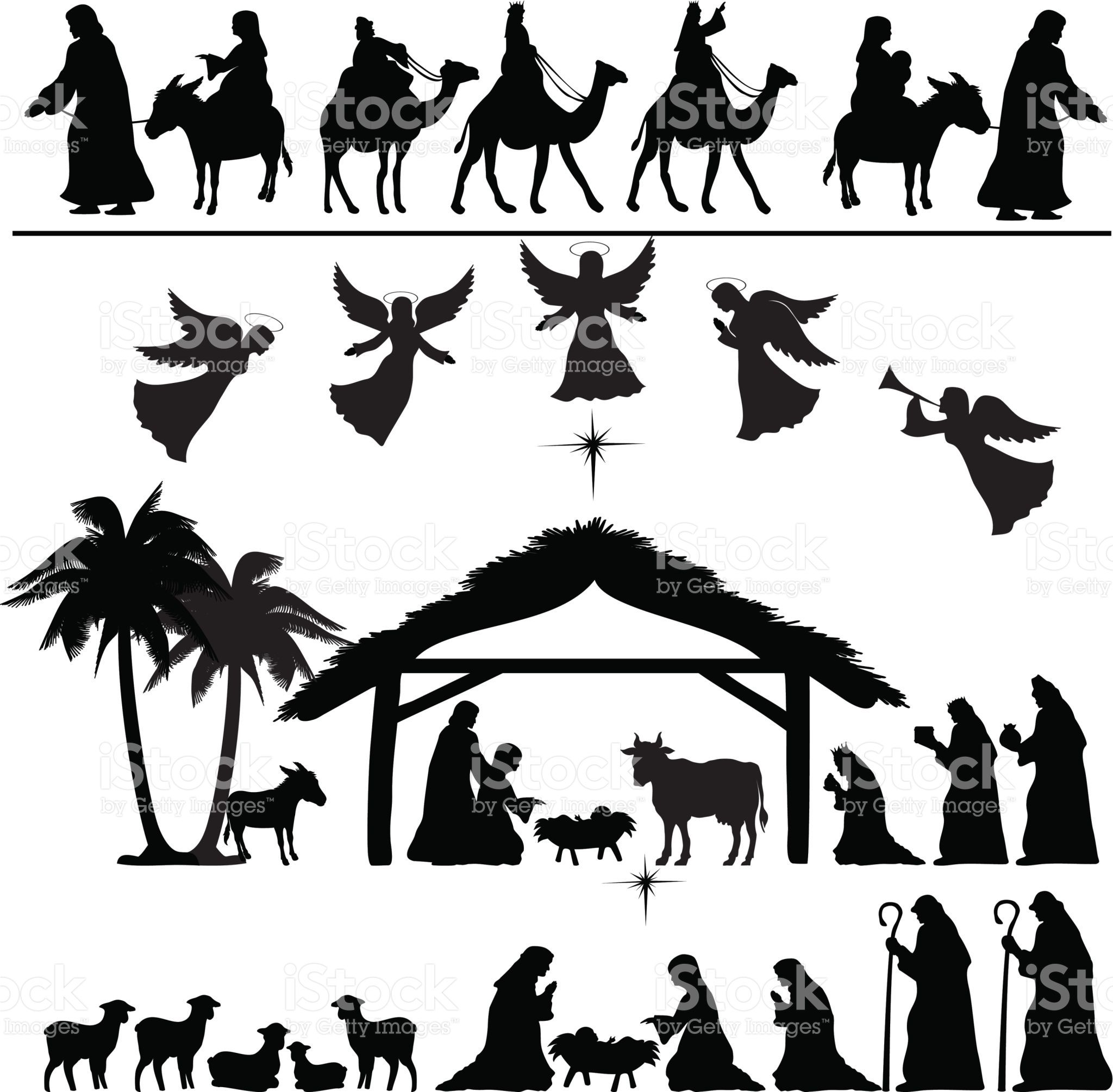 2048x2010 Nativity Silhouette Set All I Want For Christmas