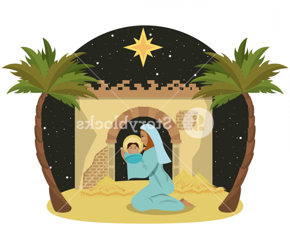 1200x1028 Traditional Christian Christmas Nativity Scene Of Baby Jesus