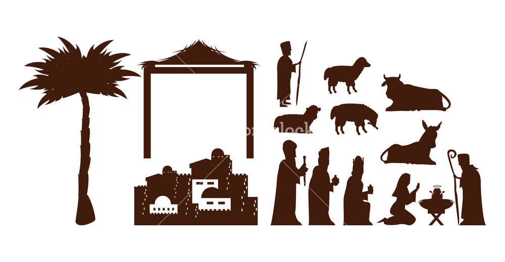 1000x520 Set Traditional Christian Christmas Nativity Scene Of Baby Jesus