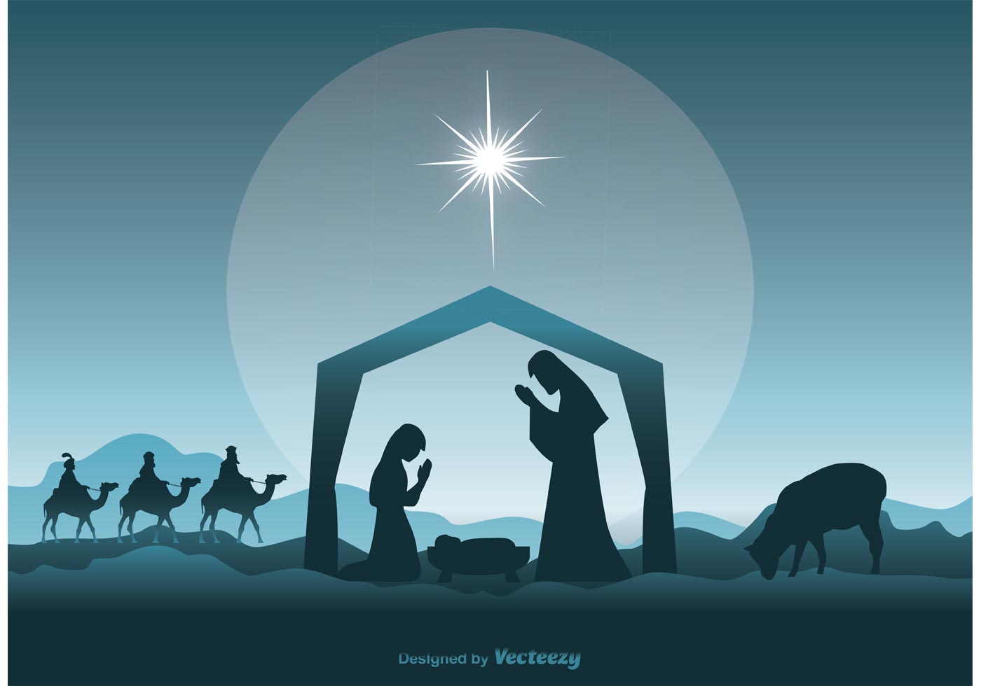 1400x980 Christmas Nativity Free Vector Art