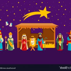 300x300 Christmas Nativity Scene With Holy Family Vector Hoodamathrun
