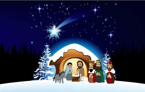 Free Vectors Christmas Nativity Scene Jagoda 600x380 Free Vectors Christmas Nativity Scene Jagoda
