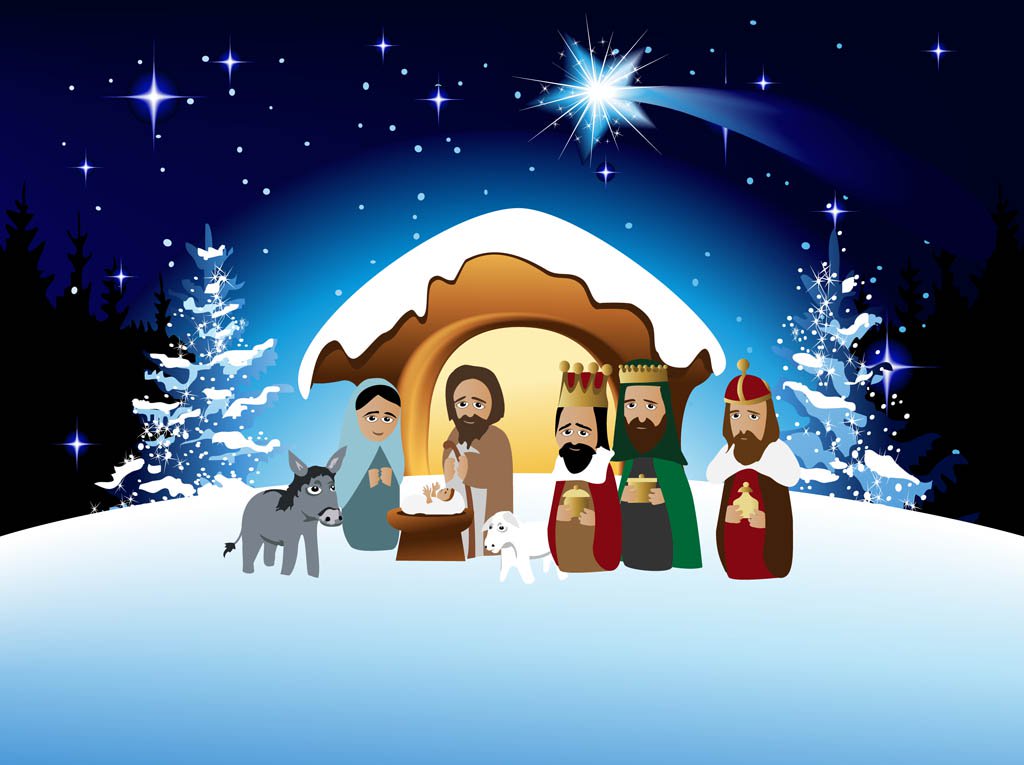 1024x765 Cartoon Nativity Vector Vector Art Graphics
