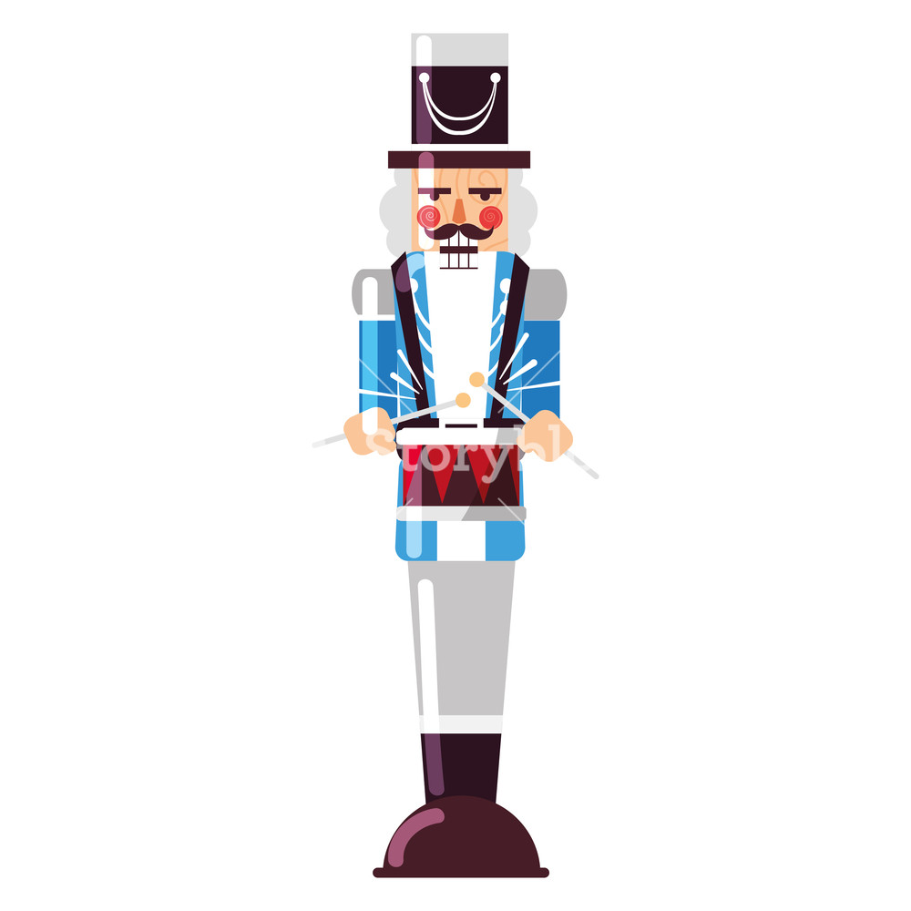 1000x1000 Christmas Nutcracker Icon Over White Background, Colorful Design