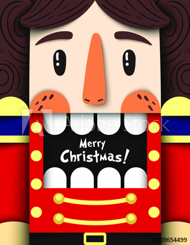 387x500 Christmas Nutcracker Vector Illustration In Paper Cut Style Cool