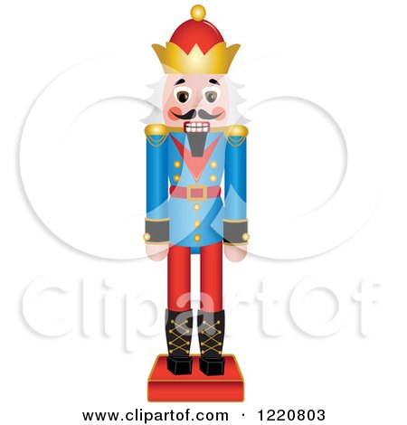 450x470 Clipart Of A Wooden Christmas Nutcracker With White Hair