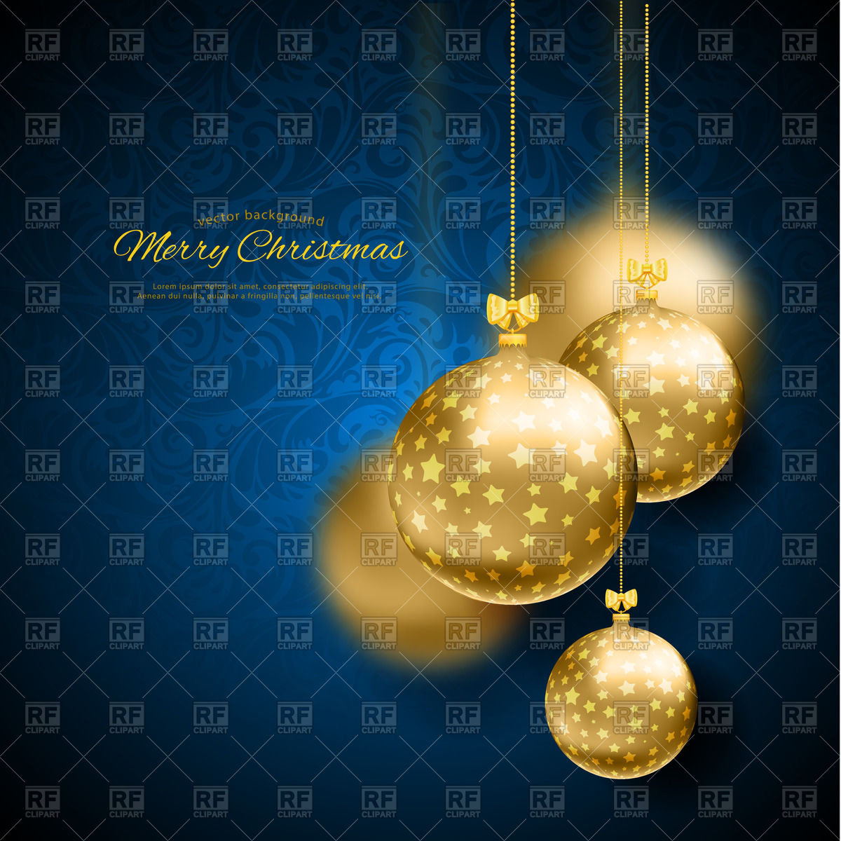 1200x1200 Golden Hanging Christmas Balls On Blue Blurred Background
