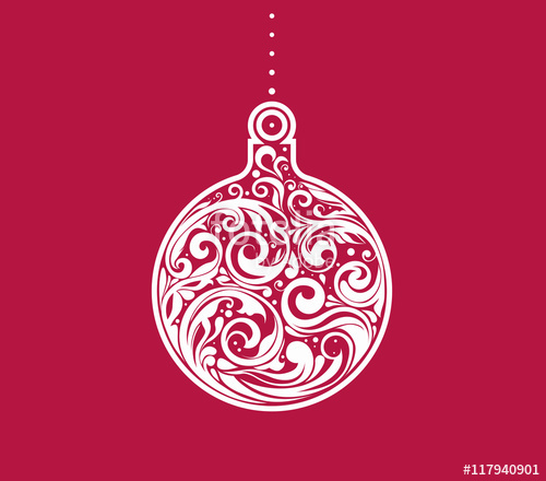 500x440 Vector Christmas Bauble Floral Design On A Shape Of Christmas