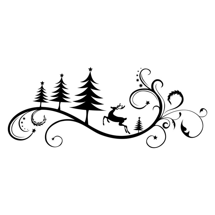 690x690 Christmas Ornament Deer Tree Graphics Design