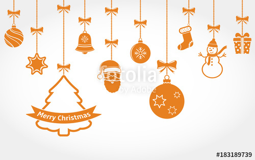 500x313 Hanging Christmas Ornaments Vector Background Stock Image