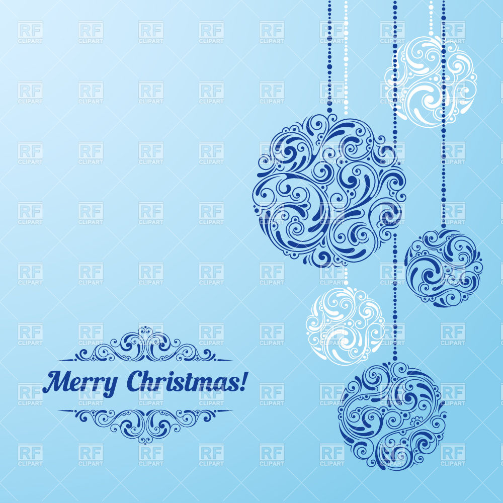 1000x1000 Hanging Ornament Christmas Balls On Blue Background Vector Image