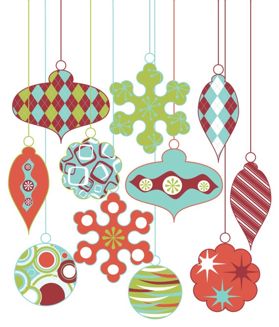570x668 Vintage Christmas Ornaments Vector Free Vintage Christmas