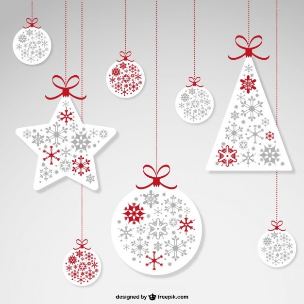 626x626 Christmas Hanging Ornaments Vector Free Download