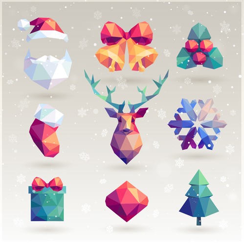 499x499 Geometric Shapes Christmas Ornaments Vectors Set Free Vectors