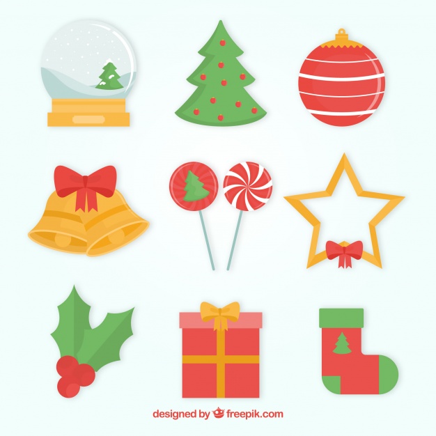 626x626 Lovely Pack Of Christmas Ornaments Vector Free Download