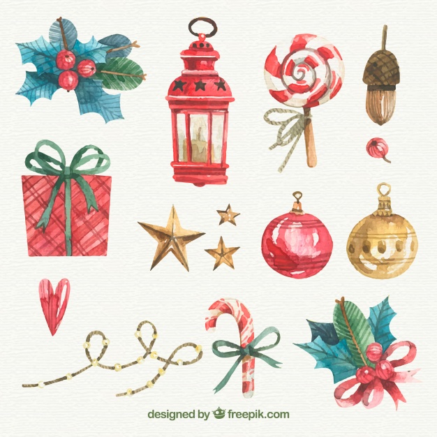 626x626 Set Of Hand Drawn Christmas Ornaments Vector Free Download