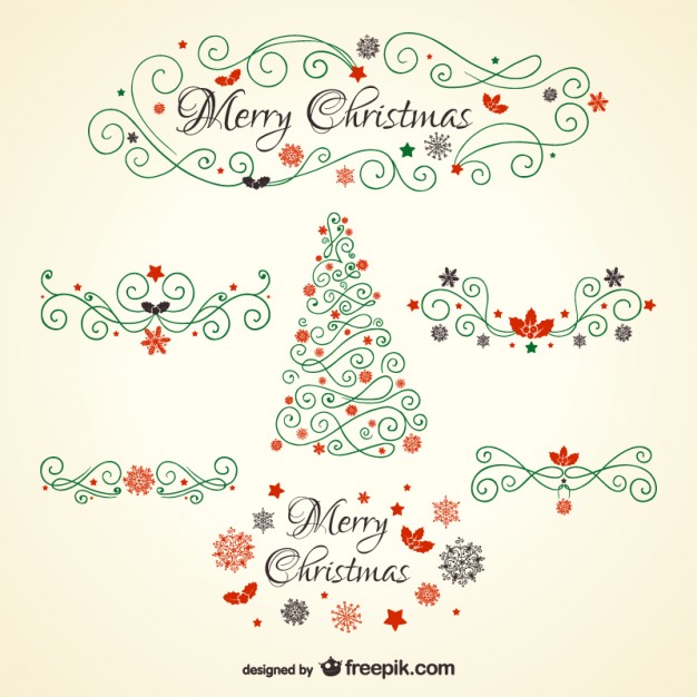 626x626 Vintage Christmas Ornaments Vector Free Download