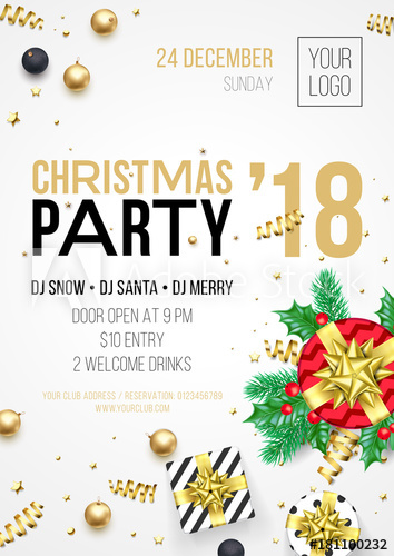 354x500 Christmas Party Invitation Poster For December Winter